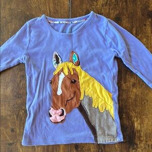 Kids Horse Graphic Long Sleeve Shirt - Purple